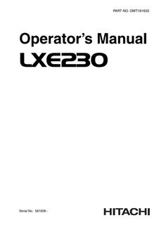 John Deere LXE230 Loader and LXE230 Material Handler Loader and material handler Operator manual OMT181633 — actual manual cover