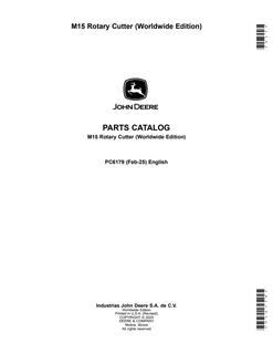 John Deere M15 Rotary cutter Parts catalog PC6179 — actual manual cover