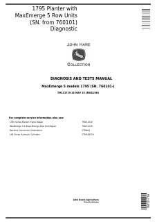 John Deere MaxEmerge 5 1795 Planter Diagnosis and Test Technical Manual TM131719 — actual manual cover