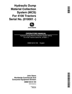 John Deere MCS Material collection system Operator manual OMM140121 — actual manual cover
