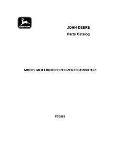John Deere MLD Fertilizer distributor Parts catalog PC0593 — actual manual cover