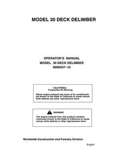 John Deere Model 30 Deck Delimber Operator Manual 8090247–10 — actual manual cover