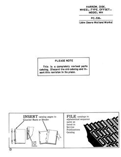 John Deere Model WH wheel-type offset disk harrow Disk harrow Parts catalog PC-536 — actual manual cover