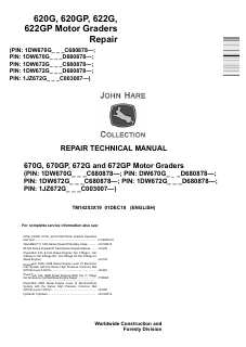 John Deere Motor Grader Repair Technical Manual TM14253X19 — actual manual cover