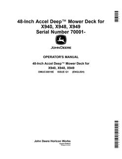 John Deere Mower Deck Operator's Manual OMUC30519E — actual manual cover