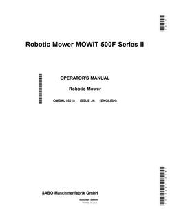 John Deere MOWiT 500F Series II Robotic mower Operator Manual OMSAU15218 — actual manual cover