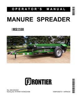 John Deere MS1108 Manure spreader Operator manual 5HP64235 — actual manual cover