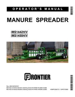 John Deere MS1442H/V; MS1455H/V Manure spreader Operator manual 5HP75895 — actual manual cover