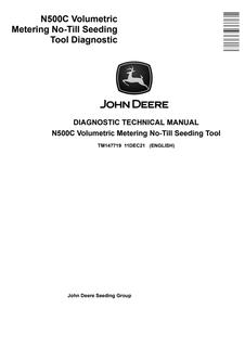 John Deere N540C, N542C, N530C, N536C (N500C Series) Volumetric Metering No-Till Seeding Tool Diagnostic Technical Manual TM147719 — actual manual cover