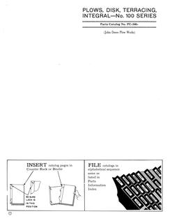 John Deere No. 100 Series Disk plow Parts catalog PC-346 — actual manual cover