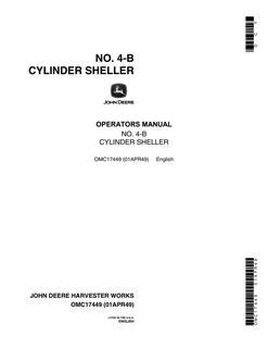 John Deere No. 4-B Cylinder sheller Operator Manual OMC17449 — actual manual cover