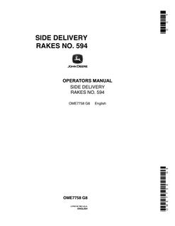 John Deere No. 594 Side-delivery rake Operator Manual OME7758 — actual manual cover