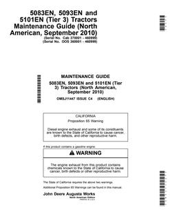 John Deere OMSJ11447 — actual manual cover