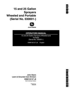 John Deere Operator Manual OMM135137 — actual manual cover
