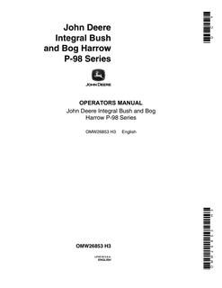 John Deere P-98 Series Harrow Operator Manual OMW26853 — actual manual cover
