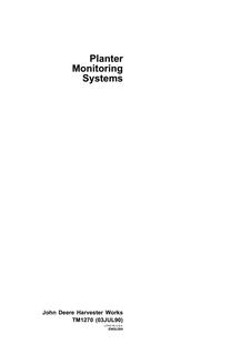 John Deere Planter Monitoring Systems Technical Manual — actual manual cover
