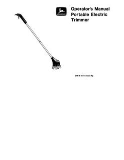 John Deere Portable Electric Trimmer Operator Manual OM-M 45415 — actual manual cover