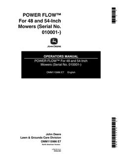 John Deere Power Flow for 48 and 54-inch mowers Mower deck attachment Operator Manual OMM115986 — actual manual cover
