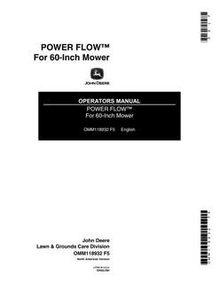 John Deere Power Flow for 60-inch mower Mower deck attachment Operator Manual OMM118932 — actual manual cover