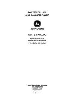 John Deere PowerTech 13.5L 6135HF485 OEM engine Engine Parts catalog PC9442 — actual manual cover