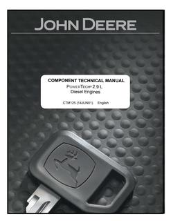 John Deere PowerTech 2.9L Engine Component technical manual CTM125 — actual manual cover
