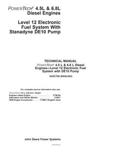John Deere PowerTech 4.5L, 6.8L Component Technical Manual CTM331 — actual manual cover