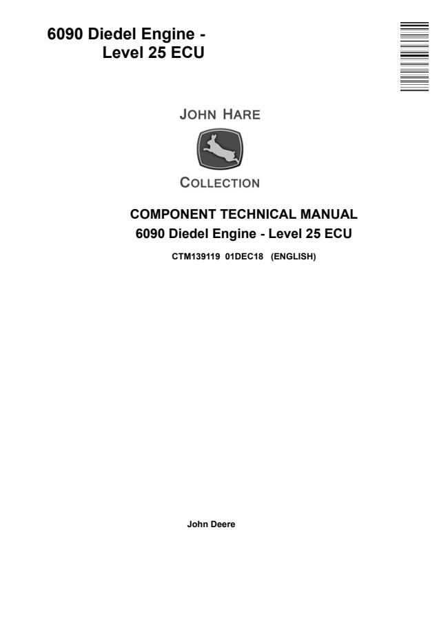 John Deere PowerTech 6090 Level 25 ECU Engine Component technical manual CTM139119 — actual manual cover