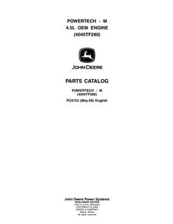 John Deere PowerTech M 4.5L Engine Parts catalog PC9723 — actual manual cover