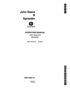 John Deere R (model label incomplete as printed) Spreader Operator Manual OMC18623 — actual manual cover