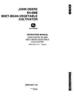 John Deere R4-6BB Cultivator Operator Manual OMN159311 — actual manual cover