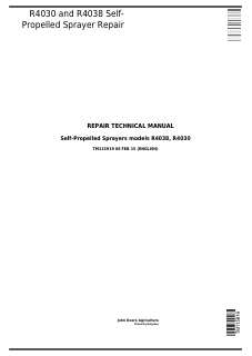 John Deere R4030, R4038 Self-Propelled Sprayer Repair Technical Manual TM115919 — actual manual cover