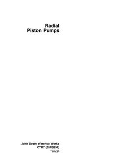 John Deere Radial Piston Pumps Component Technical Manual — actual manual cover