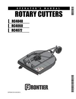 John Deere RC4048; RC4060; RC4072 Rotary cutter Operator manual 5WPMAN1334 — actual manual cover