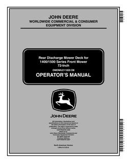 John Deere Rear Discharge Mower Deck OMDMU211820 — actual manual cover