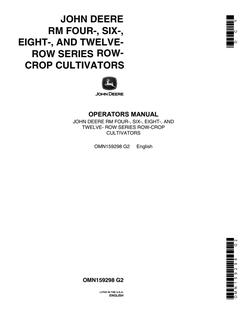 John Deere RM Series Row-Crop Cultivator OMN159298 — actual manual cover