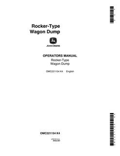 John Deere Rocker-Type Wagon dump Operator's manual OMC221154 — actual manual cover