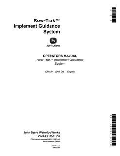 John Deere Row-Trak Implement guidance system Operator Manual OMAR115001 — actual manual cover