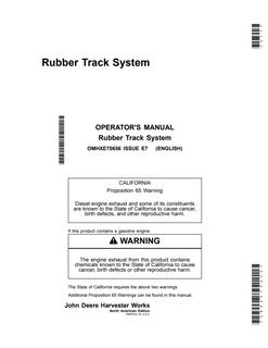 John Deere Rubber Track System OMHXE70656 — actual manual cover