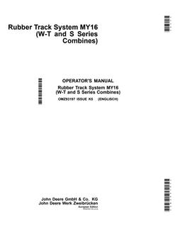 John Deere Rubber Track System OMZ93197 — actual manual cover