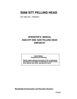 John Deere S566 STT Felling head Operator Manual OMF295727 — actual manual cover