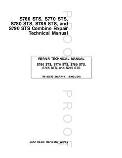 John Deere S760 STS, S770 STS, S780 STS, S785 STS, S790 STS Combine Repair technical manual TM153519 — actual manual cover