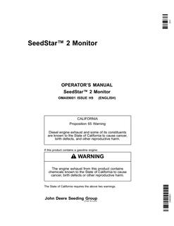 John Deere SeedStar 2 Monitor Operator's Manual OMA89001 — actual manual cover