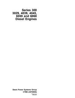 John Deere Series 300: 3029, 4039, 4045, 6059, 6068 Engine Component technical manual CTM8 — actual manual cover
