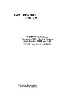 John Deere Slash Bundler 1490D Bundler control system Operator Manual OMF064071 — actual manual cover