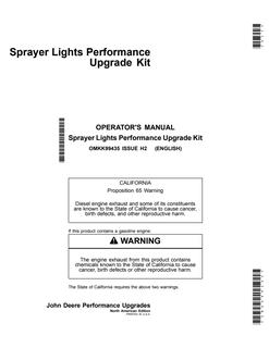 John Deere Sprayer Lights Performance Upgrade Kit OMKK99435 — actual manual cover
