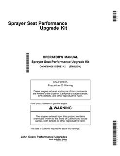 John Deere Sprayer Seat Performance Upgrade Kit OMKK99436 — actual manual cover