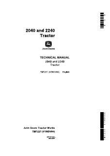 John Deere Technical Manual — actual manual cover