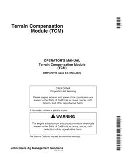 John Deere Terrain Compensation Module (TCM) Guidance module Operator's manual OMPC20193 — actual manual cover