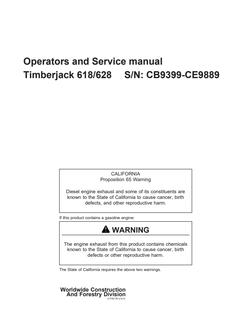 John Deere Timberjack 618/628 Forestry Equipment Operators and service manual — actual manual cover