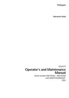 John Deere Timberjack 745 Harvester Head Operator's and Maintenance Manual F062419 — actual manual cover